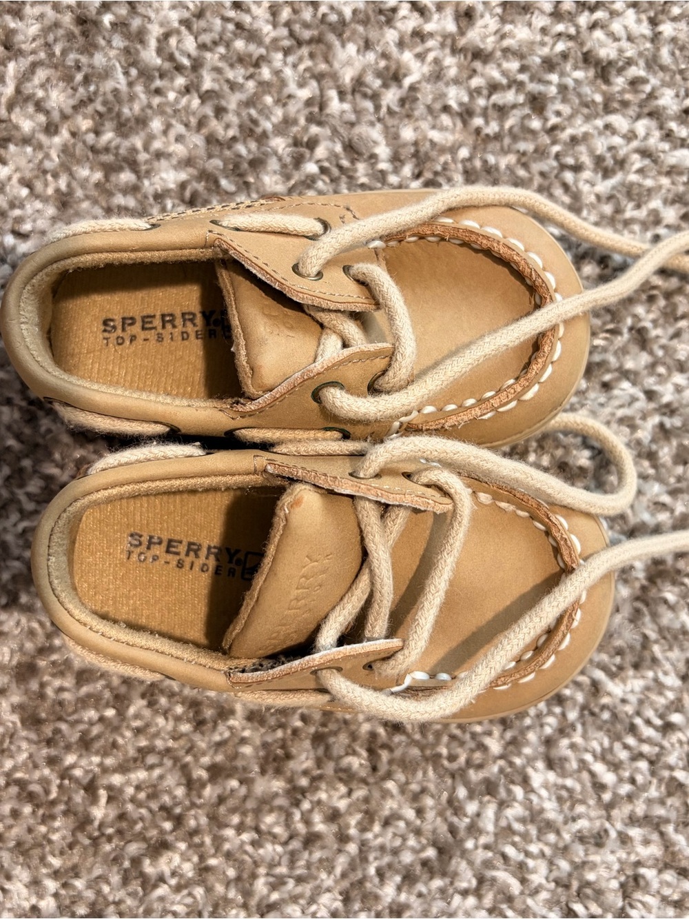 Sperry Kids Tan Leather Moccasin Boat Shoes